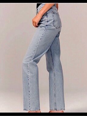 Abercrombie & Fitch Women’s High-Rise Light Blue Button-Fly Jeans